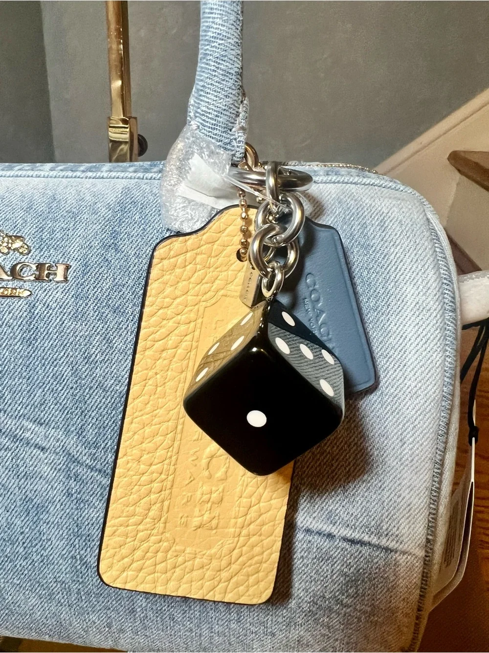 Coach Medium Rowan- Much Loved Denim with Bonus Charm - Picture 4 of 9